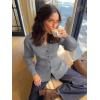 imageCicy Bell Womens V Neck Cardigan Sweaters Long Sleeve Cinched Waist Knit Tops Dressy Casual Button Up Fitted OuterwearGrey