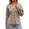 imageCicy Bell Womens V Neck Cardigan Sweaters Long Sleeve Cinched Waist Knit Tops Dressy Casual Button Up Fitted OuterwearKhaki