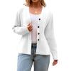imageCicy Bell Womens V Neck Cardigan Sweaters Long Sleeve Cinched Waist Knit Tops Dressy Casual Button Up Fitted OuterwearWhite