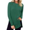 imageCicy Bell Womens Long Sleeve Tunic Tops Side Slit Crew Neck Oversized T Shirts Fall Casual Loose Fit Basic Tees ShirtsDark Green