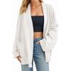 imageCicy Bell Womens Oversized Cardigans Long Sleeve Open Front Shawl Sweaters Knit Fall Outerwear with PocketsWhite