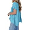 imageCicy Bell Women Summer Babydoll Tops Pleated Short Sleeve Crew Neck Peplum Blouse Casual Loose Fit T ShirtsLake Blue