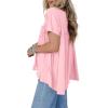 imageCicy Bell Women Summer Babydoll Tops Pleated Short Sleeve Crew Neck Peplum Blouse Casual Loose Fit T ShirtsLight Pink