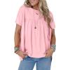 imageCicy Bell Women Summer Babydoll Tops Pleated Short Sleeve Crew Neck Peplum Blouse Casual Loose Fit T ShirtsLight Pink