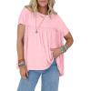 imageCicy Bell Women Summer Babydoll Tops Pleated Short Sleeve Crew Neck Peplum Blouse Casual Loose Fit T ShirtsLight Pink
