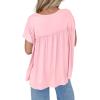 imageCicy Bell Women Summer Babydoll Tops Pleated Short Sleeve Crew Neck Peplum Blouse Casual Loose Fit T ShirtsLight Pink