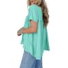 imageCicy Bell Women Summer Babydoll Tops Pleated Short Sleeve Crew Neck Peplum Blouse Casual Loose Fit T ShirtsMint