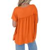 imageCicy Bell Women Summer Babydoll Tops Pleated Short Sleeve Crew Neck Peplum Blouse Casual Loose Fit T ShirtsOrange