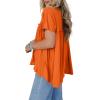 imageCicy Bell Women Summer Babydoll Tops Pleated Short Sleeve Crew Neck Peplum Blouse Casual Loose Fit T ShirtsOrange