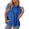 imageCicy Bell Women Summer Babydoll Tops Pleated Short Sleeve Crew Neck Peplum Blouse Casual Loose Fit T ShirtsRoyal Blue