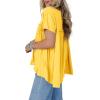 imageCicy Bell Women Summer Babydoll Tops Pleated Short Sleeve Crew Neck Peplum Blouse Casual Loose Fit T ShirtsYellow