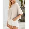 imageCicy Bell Womens Half Sleeve Sweaters Oversized Boat Neck Knitted Pullover Sweater Trendy Casual Loose Fit Fall TopsBeige