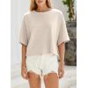 imageCicy Bell Womens Half Sleeve Sweaters Oversized Boat Neck Knitted Pullover Sweater Trendy Casual Loose Fit Fall TopsBeige