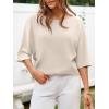 imageCicy Bell Womens Half Sleeve Sweaters Oversized Boat Neck Knitted Pullover Sweater Trendy Casual Loose Fit Fall TopsBeige