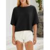 imageCicy Bell Womens Half Sleeve Sweaters Oversized Boat Neck Knitted Pullover Sweater Trendy Casual Loose Fit Fall TopsBlack