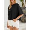 imageCicy Bell Womens Half Sleeve Sweaters Oversized Boat Neck Knitted Pullover Sweater Trendy Casual Loose Fit Fall TopsBlack