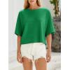 imageCicy Bell Womens Half Sleeve Sweaters Oversized Boat Neck Knitted Pullover Sweater Trendy Casual Loose Fit Fall TopsGreen