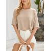 imageCicy Bell Womens Half Sleeve Sweaters Oversized Boat Neck Knitted Pullover Sweater Trendy Casual Loose Fit Fall TopsKhaki
