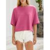 imageCicy Bell Womens Half Sleeve Sweaters Oversized Boat Neck Knitted Pullover Sweater Trendy Casual Loose Fit Fall TopsPink