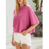 imageCicy Bell Womens Half Sleeve Sweaters Oversized Boat Neck Knitted Pullover Sweater Trendy Casual Loose Fit Fall TopsPink