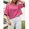 imageCicy Bell Womens Half Sleeve Sweaters Oversized Boat Neck Knitted Pullover Sweater Trendy Casual Loose Fit Fall TopsPink