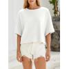imageCicy Bell Womens Half Sleeve Sweaters Oversized Boat Neck Knitted Pullover Sweater Trendy Casual Loose Fit Fall TopsWhite