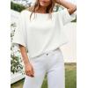 imageCicy Bell Womens Half Sleeve Sweaters Oversized Boat Neck Knitted Pullover Sweater Trendy Casual Loose Fit Fall TopsWhite