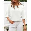 imageCicy Bell Womens Half Sleeve Sweaters Oversized Boat Neck Knitted Pullover Sweater Trendy Casual Loose Fit Fall TopsWhite