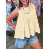 imageCicy Bell Womens Pleated Babydoll Tank Tops Summer Peplum Sleeveless Cotton Blouses Loose Fit Flowy ShirtsBeige