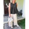 imageCicy Bell Womens Pleated Babydoll Tank Tops Summer Peplum Sleeveless Cotton Blouses Loose Fit Flowy ShirtsBlack