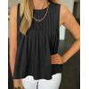 imageCicy Bell Womens Pleated Babydoll Tank Tops Summer Peplum Sleeveless Cotton Blouses Loose Fit Flowy ShirtsBlack