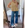 imageCicy Bell Womens Pleated Babydoll Tank Tops Summer Peplum Sleeveless Cotton Blouses Loose Fit Flowy ShirtsKhaki
