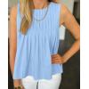 imageCicy Bell Womens Pleated Babydoll Tank Tops Summer Peplum Sleeveless Cotton Blouses Loose Fit Flowy ShirtsLight Blue
