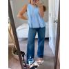 imageCicy Bell Womens Pleated Babydoll Tank Tops Summer Peplum Sleeveless Cotton Blouses Loose Fit Flowy ShirtsLight Blue