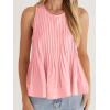 imageCicy Bell Womens Pleated Babydoll Tank Tops Summer Peplum Sleeveless Cotton Blouses Loose Fit Flowy ShirtsLight Pink