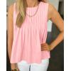 imageCicy Bell Womens Pleated Babydoll Tank Tops Summer Peplum Sleeveless Cotton Blouses Loose Fit Flowy ShirtsLight Pink