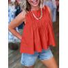 imageCicy Bell Womens Pleated Babydoll Tank Tops Summer Peplum Sleeveless Cotton Blouses Loose Fit Flowy ShirtsRed