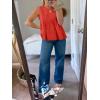 imageCicy Bell Womens Pleated Babydoll Tank Tops Summer Peplum Sleeveless Cotton Blouses Loose Fit Flowy ShirtsRed