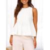 imageCicy Bell Womens Pleated Babydoll Tank Tops Summer Peplum Sleeveless Cotton Blouses Loose Fit Flowy ShirtsWhite