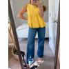 imageCicy Bell Womens Pleated Babydoll Tank Tops Summer Peplum Sleeveless Cotton Blouses Loose Fit Flowy ShirtsYellow