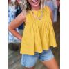 imageCicy Bell Womens Pleated Babydoll Tank Tops Summer Peplum Sleeveless Cotton Blouses Loose Fit Flowy ShirtsYellow