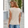 imageCicy Bell Womens Ribbed Cap Sleeve Tank Tops V Neck Knit Summer Casual Shirts Lightweight Pullover Sweater VestApricot