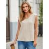 imageCicy Bell Womens Ribbed Cap Sleeve Tank Tops V Neck Knit Summer Casual Shirts Lightweight Pullover Sweater VestApricot