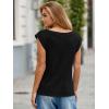 imageCicy Bell Womens Ribbed Cap Sleeve Tank Tops V Neck Knit Summer Casual Shirts Lightweight Pullover Sweater VestBlack