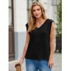 imageCicy Bell Womens Ribbed Cap Sleeve Tank Tops V Neck Knit Summer Casual Shirts Lightweight Pullover Sweater VestBlack