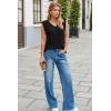 imageCicy Bell Womens Ribbed Cap Sleeve Tank Tops V Neck Knit Summer Casual Shirts Lightweight Pullover Sweater VestBlack