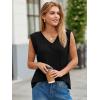 imageCicy Bell Womens Ribbed Cap Sleeve Tank Tops V Neck Knit Summer Casual Shirts Lightweight Pullover Sweater VestBlack