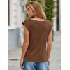 imageCicy Bell Womens Ribbed Cap Sleeve Tank Tops V Neck Knit Summer Casual Shirts Lightweight Pullover Sweater VestBrown