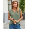 imageCicy Bell Womens Ribbed Cap Sleeve Tank Tops V Neck Knit Summer Casual Shirts Lightweight Pullover Sweater VestGreen