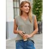 imageCicy Bell Womens Ribbed Cap Sleeve Tank Tops V Neck Knit Summer Casual Shirts Lightweight Pullover Sweater VestGrey